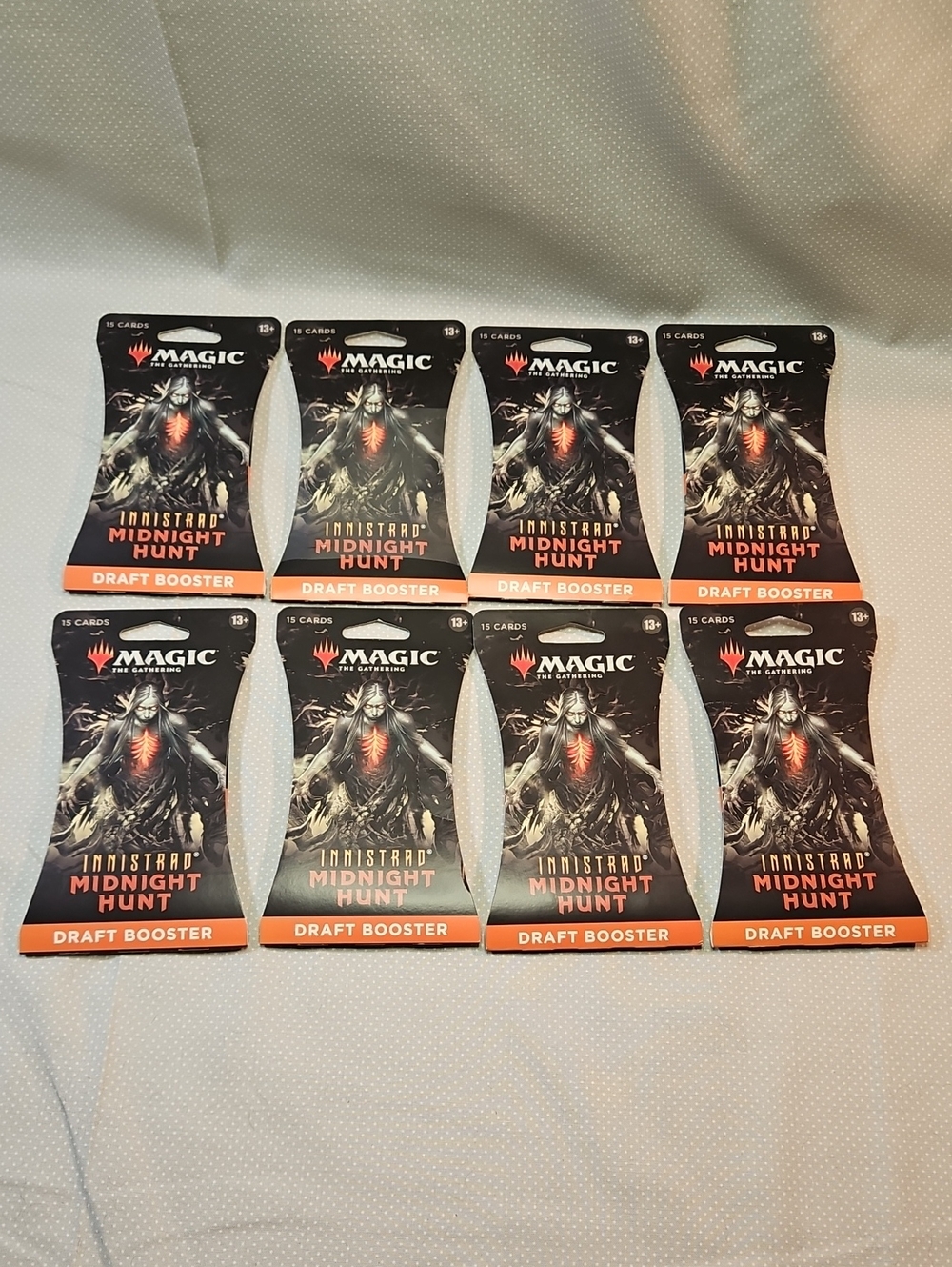 MTG Innistrad Midnight Hunt 15 Card Draft Boosters Sleeved Sealed